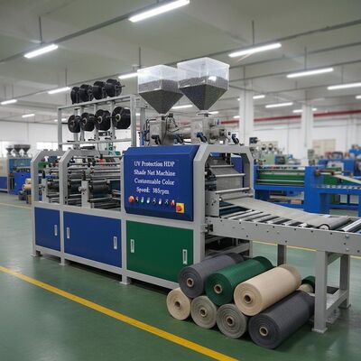Máquina de fabricação de rede de sombra de HDPE de proteção UV com cor personalizável e velocidade de 200-450 rpm