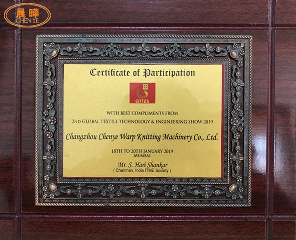 CHINA Changzhou Chenye Warp Knitting Machinery Co., Ltd. Certificações